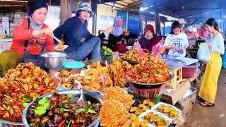 Best Countryside Street Food Collection, Grilled Fish, Bee, Snail, Crab, Chicken at Oudong Resort