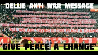 Delije anti war message! ‘Give peace a chance’ Crvena Zvezda vs Rangers Fc 17-03-2022