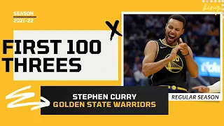 Stephen Curry's First 100 Threes of 2021-22 NBA Season | King of NBA