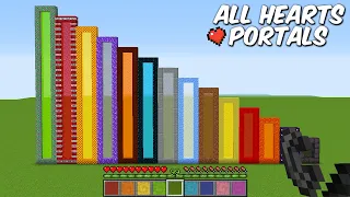 minecraft but nether portals with all different hearts