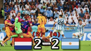 ملخص مباراة الارجنتين و هولندا 2-2 (4-2) نصف نهائي كأس العالم ، جنون المعلق ، جوده عاليه 4K