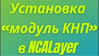 Установка «модуль кнп» в NCALayer