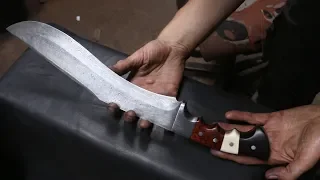 Forging a Pattern welded Khukuri knife, the complete movie.