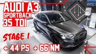 Audi A3 Sportback 35 TDI (8Y) | Stage 1 Chiptuning - Dyno - 100-160 | mcchip-dkr