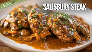 DELICIOUS Salisbury steak with a rich, tasty onion and mushroom sauce