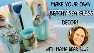 Make your own beachy sea glass decor & decorate for summer! Easy DIY for gifts, decor for your home!