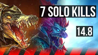 RENEKTON vs TRUNDLE (TOP) | 7 solo kills, 8/2/2 | BR Master | 14.8