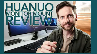 $40 HUANUO Monitor Arm with laptop tray / Review / Photographers Desk Setup.