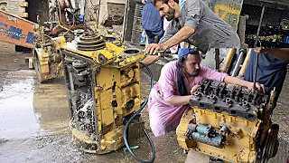 cat wheel loader 950b machine engine and replace engine parts || Pakistani mechanic skills
