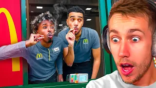 Miniminter Reacts To "Fake Drive-Thru Prank In McDonalds"