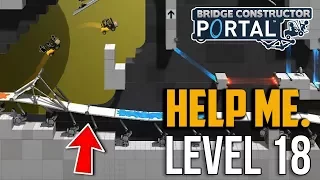 Bridge Constructor Portal : Level 18 Puzzle Solution