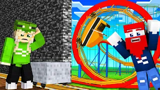 Ich BAUE eine REALISTISCHE ACHTERBAHN mit LOOPING - Minecraft