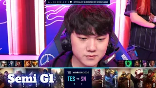 TES vs SN - Game 1 | Semi Finals S10 LoL Worlds 2020 PlayOffs | Top Esports vs Suning G1 full game