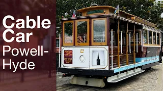 San Francisco Cable Car Front View Ride, Powell-Hyde Street Line, Fisherman Wharf to Downtown.