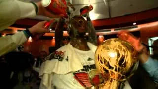 Heat go wild in locker room celebration!