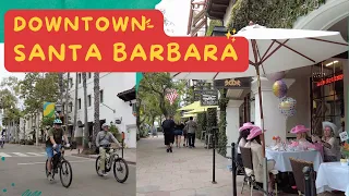 [4K] Walking DOWNTOWN SANTA BARBARA, CALIFORNIA, USA