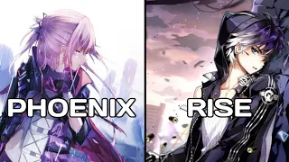 Nightcore - Rising Phoenix (Switching Vocal/Mashup) - [Lyrics]