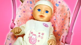 Baby Annabell doll & kids play baby dolls  - Baby doll morning routine & feeding baby doll.