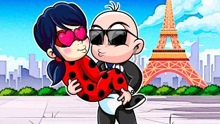 BEBE NOOB ES GUARDA ESPALDAS de LADYBUG ❤️😎 BEBE NOOB SALVA A LADYBUG en MINECRAFT