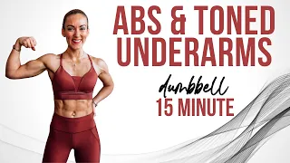 15 minute STANDING ABS + TONED ARMS workout at home | dumbbells only | no repeat workout