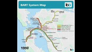 50 Years of BART | System Maps 1972- 2020