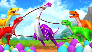 Jurassic Hero: T-Rex’s Mission to Rescue Brachiosaurus Eggs | Action-Packed Dinosaur Cartoons