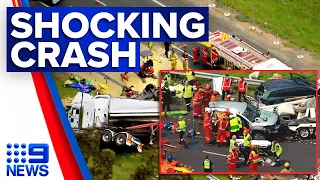 Toddler killed, four people critically injured after major crash in Melbourne | 9 News Australia