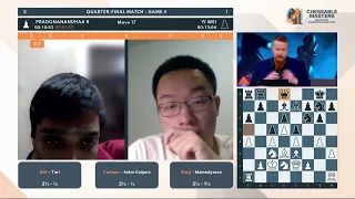 Pragg vs Wei Yi Quarter Final Match Game 4 CCT Chessable Masters 2022