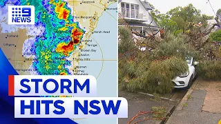 Sydney hit by wall of rain as thunderstorms smash NSW | 9 News Australia