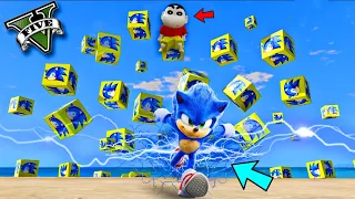 GTA 5 : SHINCHAN OPENING ULTIMATE SONIC LUCKY BOXES IN GTA V  ( GTA 5 mods )