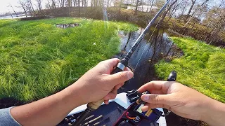 FLOATING BOG FISHING! (extreme winds)