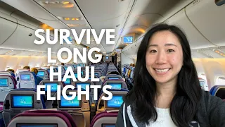 How to Survive a LONG HAUL FLIGHT in economy from a Frequent Flyer to Asia | survival guide