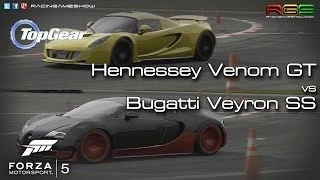 Forza Motorsport 5 | Bugatti Veyron SS vs Hennessey Venom GT | Top Gear | Speed Demons