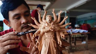 Carving Doctor Strange out of Wood - Amazing Woodworking Skills