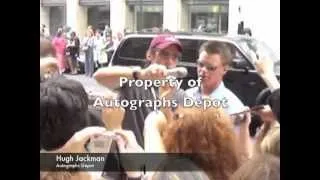 Hugh Jackman signing autographs on Broadway