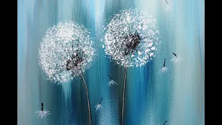 Painting Dandelion/For Beginners/Easy Acrylic Painting/Pusteblumen Malen/Für Anfänger/V314