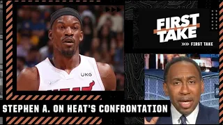 Stephen A. reacts to the Heat’s confrontation between Jimmy Butler & Udonis Haslem | First Take