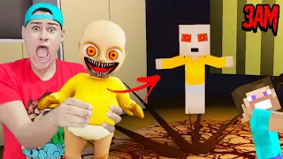 O BEBÊ DE AMARELO INVADIU O MINECRAFT AS 3 DA MANHÃ!!! - Baby In Yellow