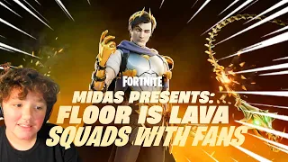 🍩LIVE FORTNITE MIDAS FLOOR IS LAVA MODE WITH MINETHEJ AND FANS