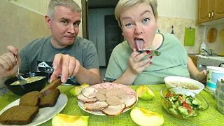 Мукбанг микроСРЫВ) Как меняю свои ПИЩЕВЫЕ привычки и ХУДЕЮ без диет?! Болтаем Семейный обед в России