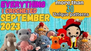 Everything I crocheted September 2023 | One month of crochet PLUSH!  30 unique Amigurumi Patterns!
