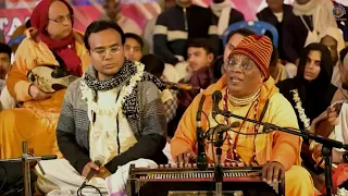 His Grace Kamal Gopal dasa led kirtan at the 2024 New Years Kirtan Mela.