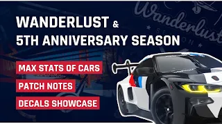 Asphalt 9 Wanderlust & 5th Anniversary Season - MAX STATS and PATCH NOTES will all Decals