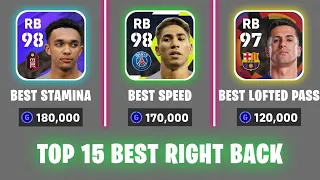 Top 15 Best Right Back ( RB ) In eFootball 2024 Mobile || Best RB in eFootball 2024