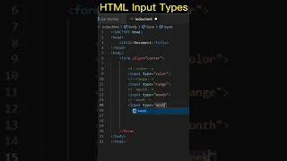 HTML Input types You should know About it || HTML Form with Input types || #shorts #viral #html