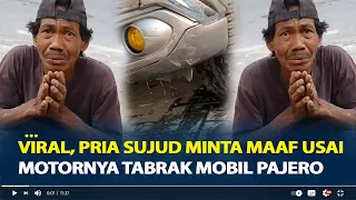 Viral, Pria Sujud Minta Maaf Usai Motornya Tabrak Mobil Pajero, Respon Pengendara Wanita Tak Terduga