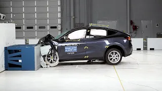 2022 Tesla Model Y updated moderate overlap front IIHS crash test