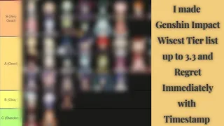 I made Genshin Impact Wisest Tier list up to 3.3 and Regret Immediately