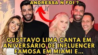 Gusttavo Lima vai em FESTA de INFLUENCER famosa em Miami e AUSÊNCIA de Andressa Suita é sentida