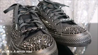 DIY RHINESTONE ALL STAR CONVERSE - BLACK BLING BIRTHDAY SHOES